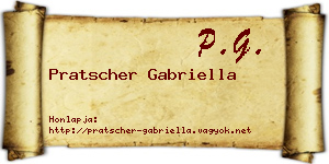 Pratscher Gabriella névjegykártya